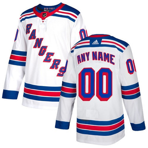 Men's New York Rangers White Custom Name Number Size NHL Stitched Jersey